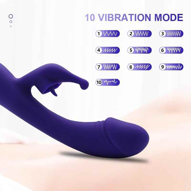 flexible silicone rabbit ear stimulator demonstrating targeted pressure on citrus fruits