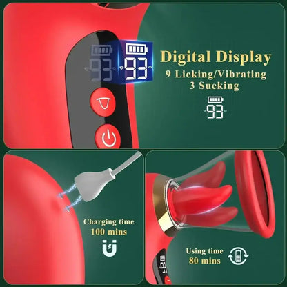 digital display screen showing 9-3 mode levels, 100-minute magnetic usb charging, and 80-minute runtime details