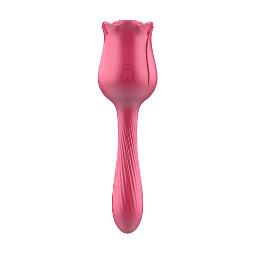 ose suction vibrating massager red rose design dual-use USB rechargeable