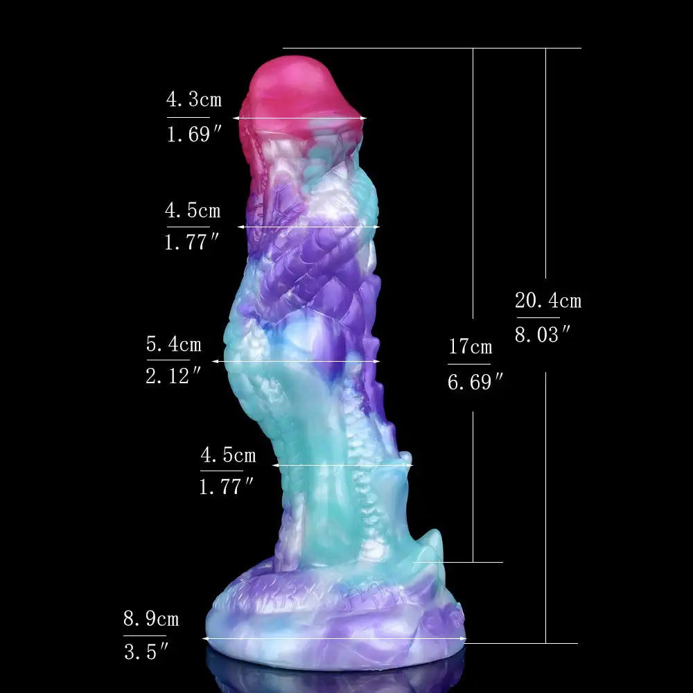 Dildo fantasy a forma di drago con imbracatura – 20,4 cm, in silicone