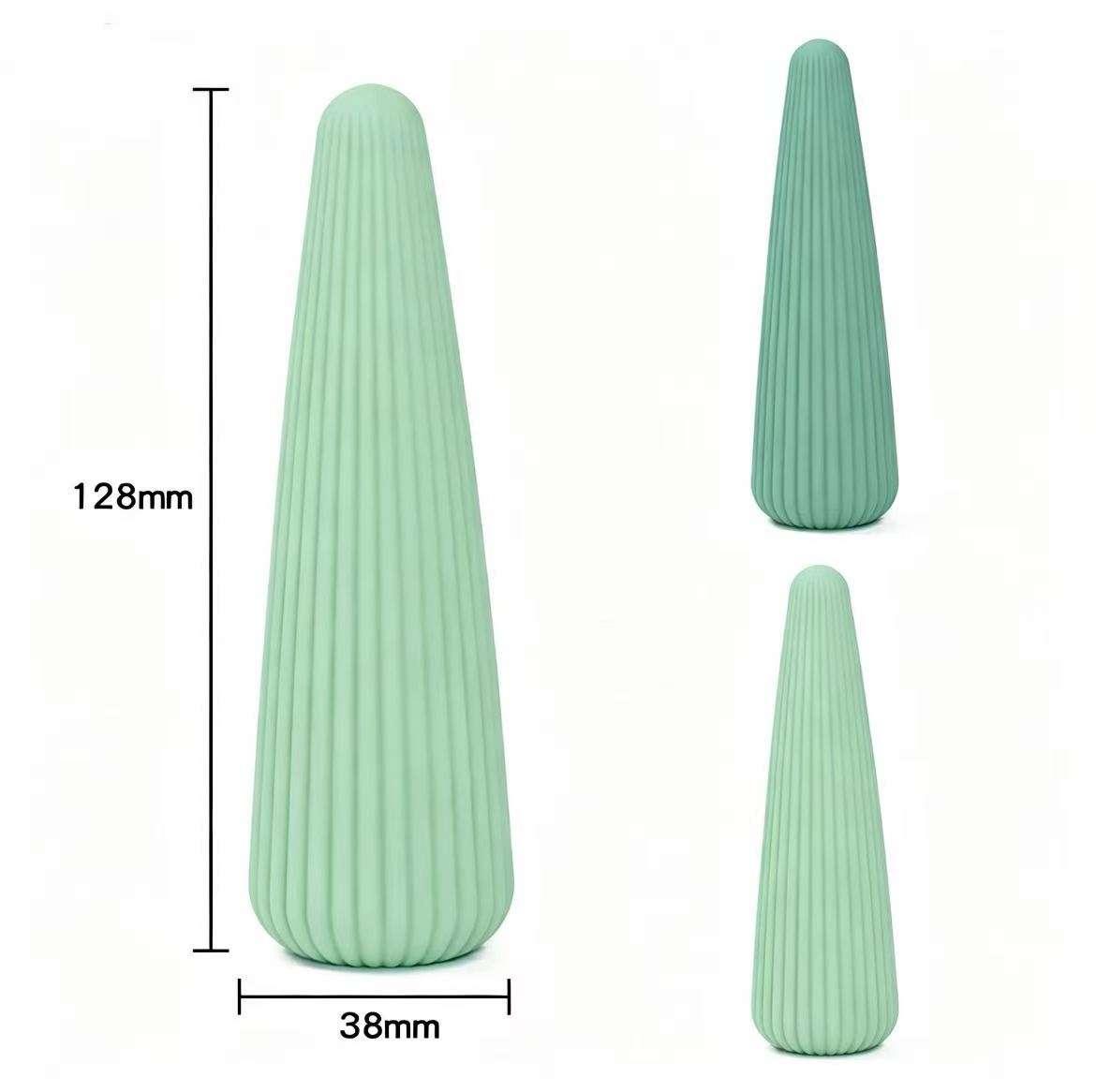 Ribbed Mini Clitoral Vibrator – 128mm Tapered Silicone Bullet
