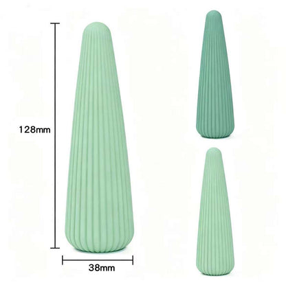 Ribbed Mini Clitoral Vibrator – 128mm Tapered Silicone Bullet