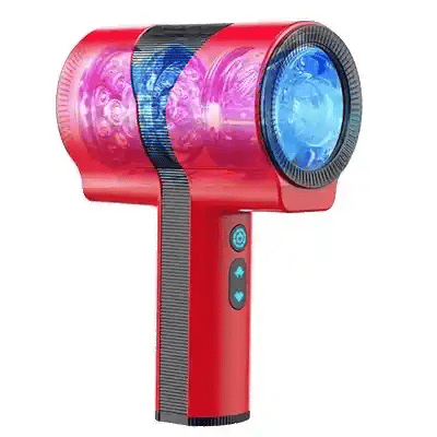 Multi-Frequency Telescopic Rotating Male Masturbator – Red & White