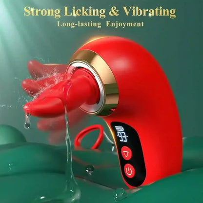 soft silicone licking tongue flapping rapidly in water demonstrating waterproof performance and oral sex stimulation