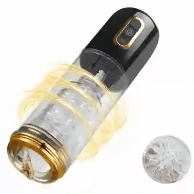 Black Auto Telescopic Sucking Male Masturbator – Edging Function, Suction Cup