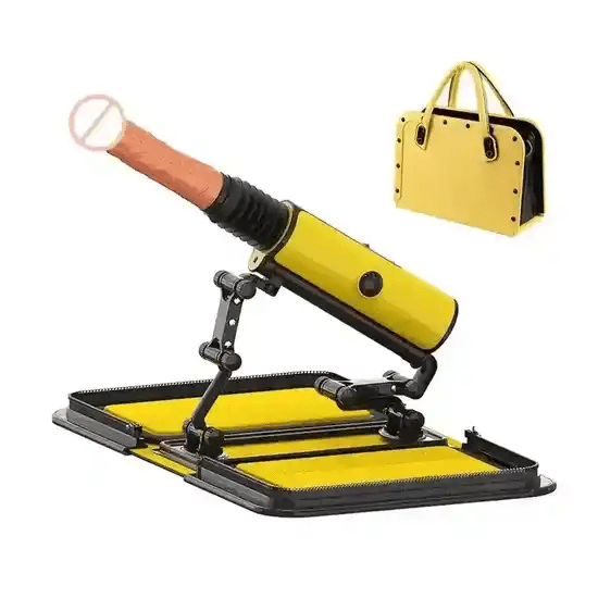 discreet leather bag sex machine demonstrating automated thrusting and swinging motion