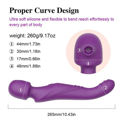 Clitoral Suction G-Spot Vibrator – 10 Suction & Vibration Modes, Purple & Rose Red