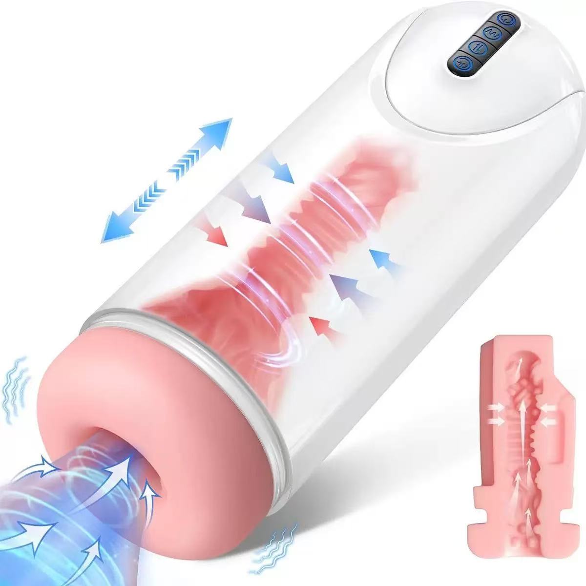 Open Fire Male Masturbator – 7 Suction + 7 Vibration, Detachable