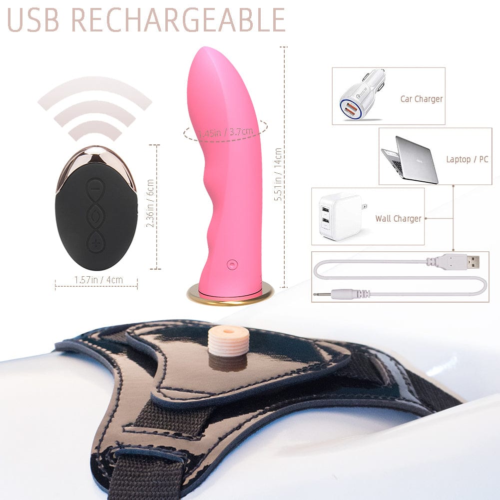 Vibrating Strap-On Dildo with Wireless Remote Control – USB Rechargeable | 4 Colors